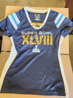 Superbowl XLVIII Women's NFL SM T-Shirt Navy US SMALL Super Bowl 