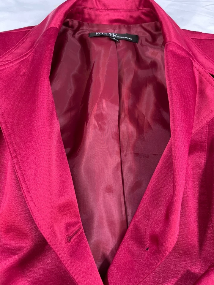 Gabardina magenta Kasper Sportswear para mujer talla 10 SKU 6676 Foto 4 de 4