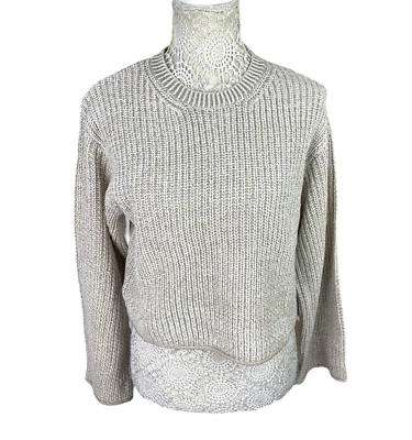 H&M Beige Knit Sweater Long Sleeve Relaxed Fit Women’s UK Size XS - Image 1 of 4