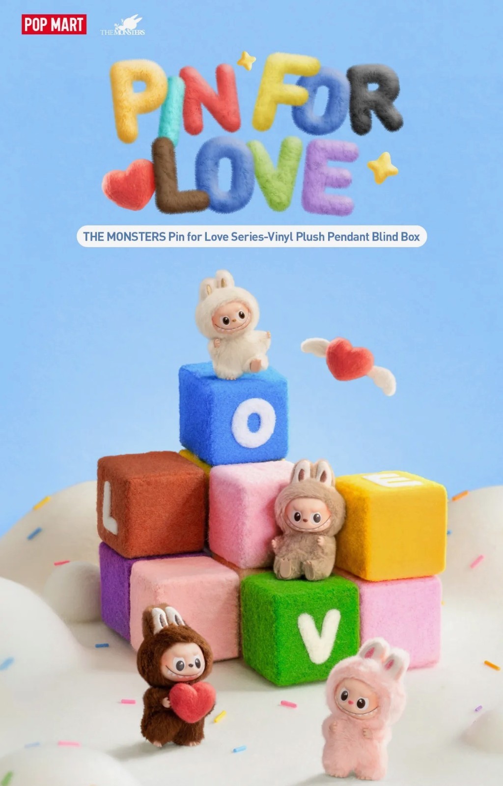 BRAND NEW, SEALED in BOX LABUBU Pin for Love CONFIRMED Letter Q from POP MART