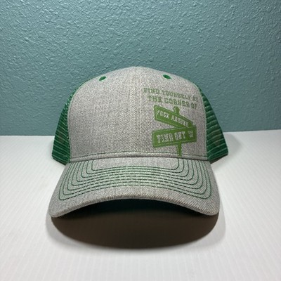   Find Yourself at the Corner of  Cap  Mesh Back Gray and Green Adjustable