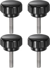 uxcell 4pcs Knurled Clamping Knobs M5 x 20mm Metric x x 25mm, Black