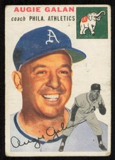 1954 Topps #233  AUGIE GALAN  Co  Philadelphia Athletics   VG