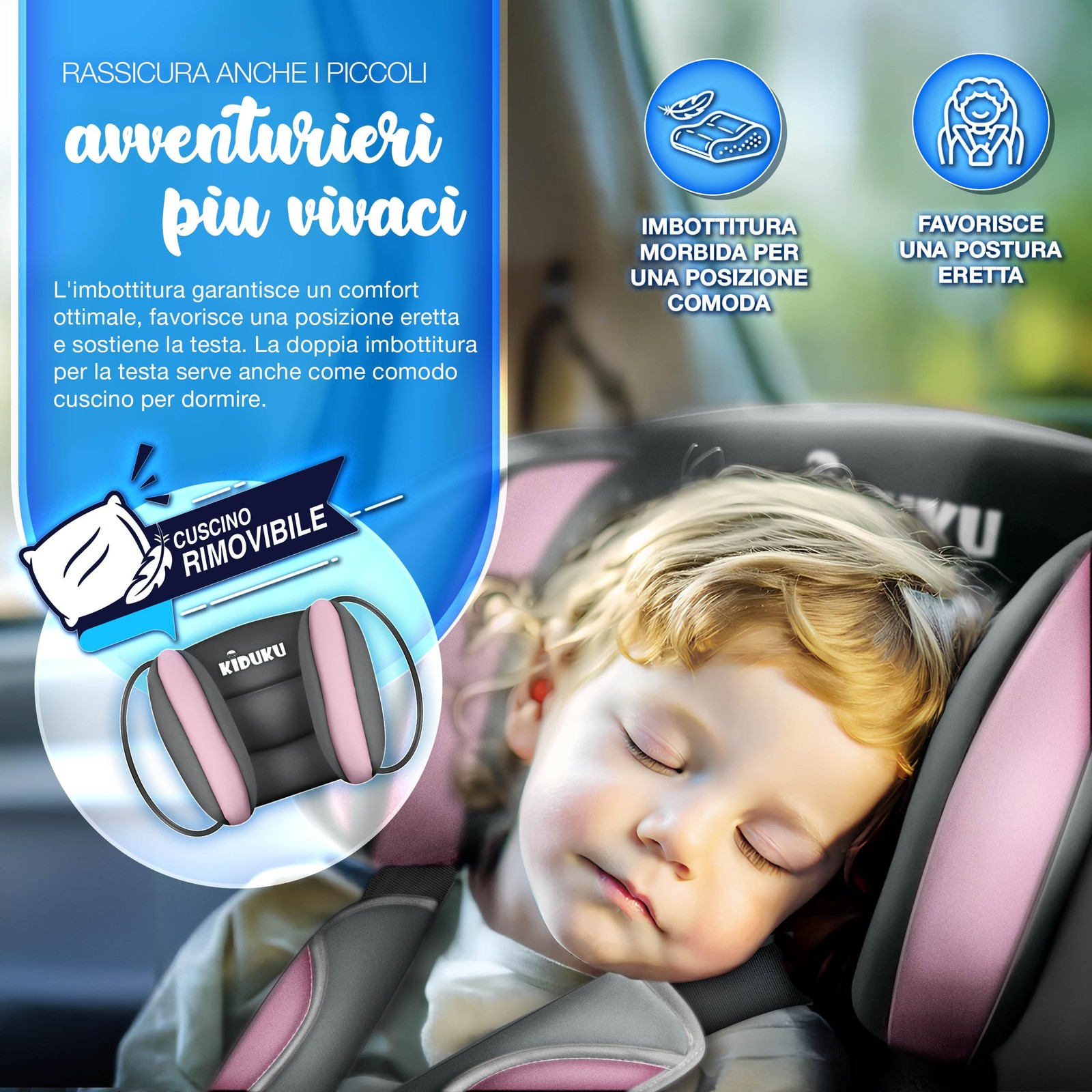 Seggiolino auto universale con coprisedile foto 3