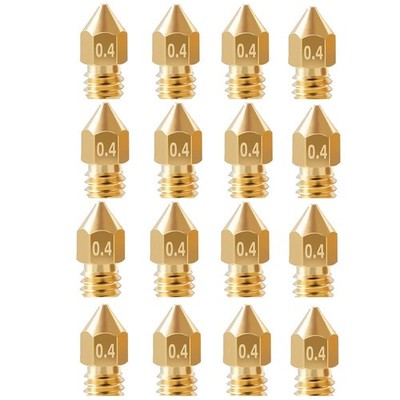16Pcs Ender 3 Nozzles 0.4mm, MK8 Extruder Nozzles 0.4mm Compatible for Creality 