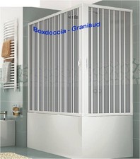 Sopravasca Box Vasca in PVC 2 lati ante a soffietto, 80x170 cm, 70x180 cm, H150