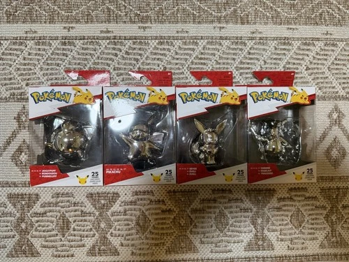 Pokémon 25th Anniversary Chrome Figures Series 1 Pikachu Eevee Cubone Jigglypuff