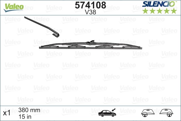 Valeo 574108 Wischblatt Beidseitig Beifahrerseitig Fahrerseitig Hinten Vorne FÜR-image
