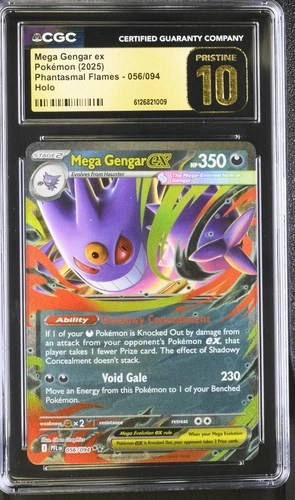 Mega Gengar ex 056/094 - Phantasmal Flames Pokemon Card CGC 10 Pristine Holo