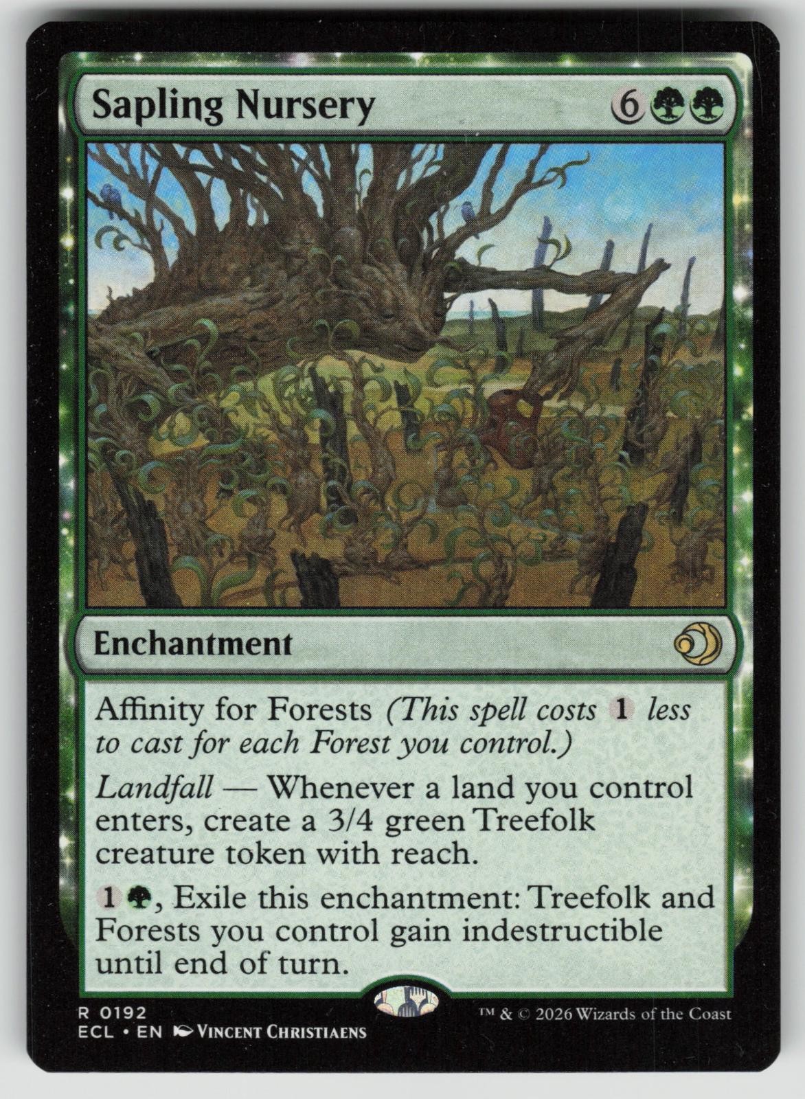 Sapling Nursery 192 Rare Lorwyn Eclipsed Magic: The Gathering Near Mint