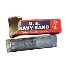 Vintage US Navy Band Harmonica John Luellen & Co USA WW2 Era Collectible Working