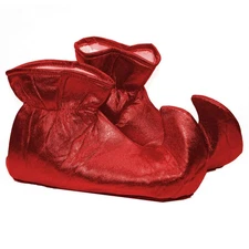 Red Cloth Elf Shoes Christmas Costume Accessory