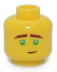 LEGO Minifigure Head Green Eyes Brown Eyebrows Ninjago Lloyd 70620 70607 30530
