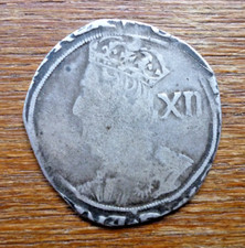 Charles I Hammered Silver Shilling Coin. MM Star. Clipped