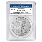 2024-W $1 1-oz Burnished American Silver Eagle PCGS SP69 FS West Point Label