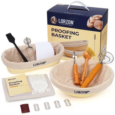 Banneton Bread Proofing Baskets Set of 2 11 Round & 12 Oval Sourdough Proo