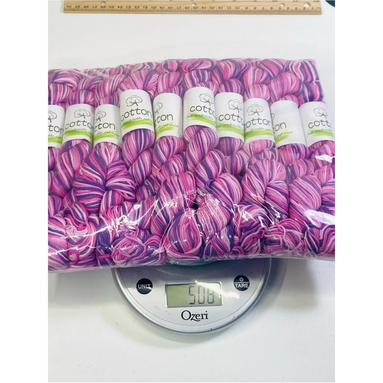 10 NEW (~500g total, ~50g ea.) 100% Cotton Variegated Hanks in Wild Orchid image 5