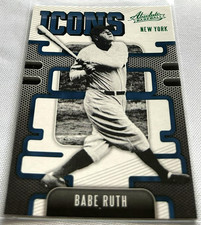 2021 Panini Absolute Baseball Babe Ruth New York Yankees Icons Green Foil #I-1