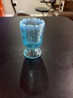 Vintage Fenton Aqua Blue Opalescent Glass Paneled Daisy Toothpick Votive Holder