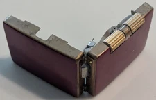 Vintage Maroon Enamel Brass StratoFlame gas lighter Salz Building NY Stratford