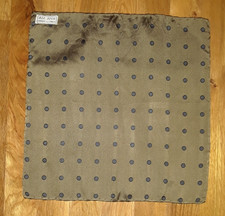 Green Blue Polka Dots 100 Silk Stiff Twill Pocket Square 12" Italy