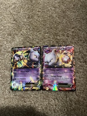PSA 7 NM 2016 P.M. XY BLACK STAR MEWTWO EX PROMO PAIR #XY183 & #XY107