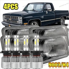 Newest 4X6" Led Headlights Hi-Lo For Chevy C10 Pickup 1981-87 Ford Mustang 4Pcs