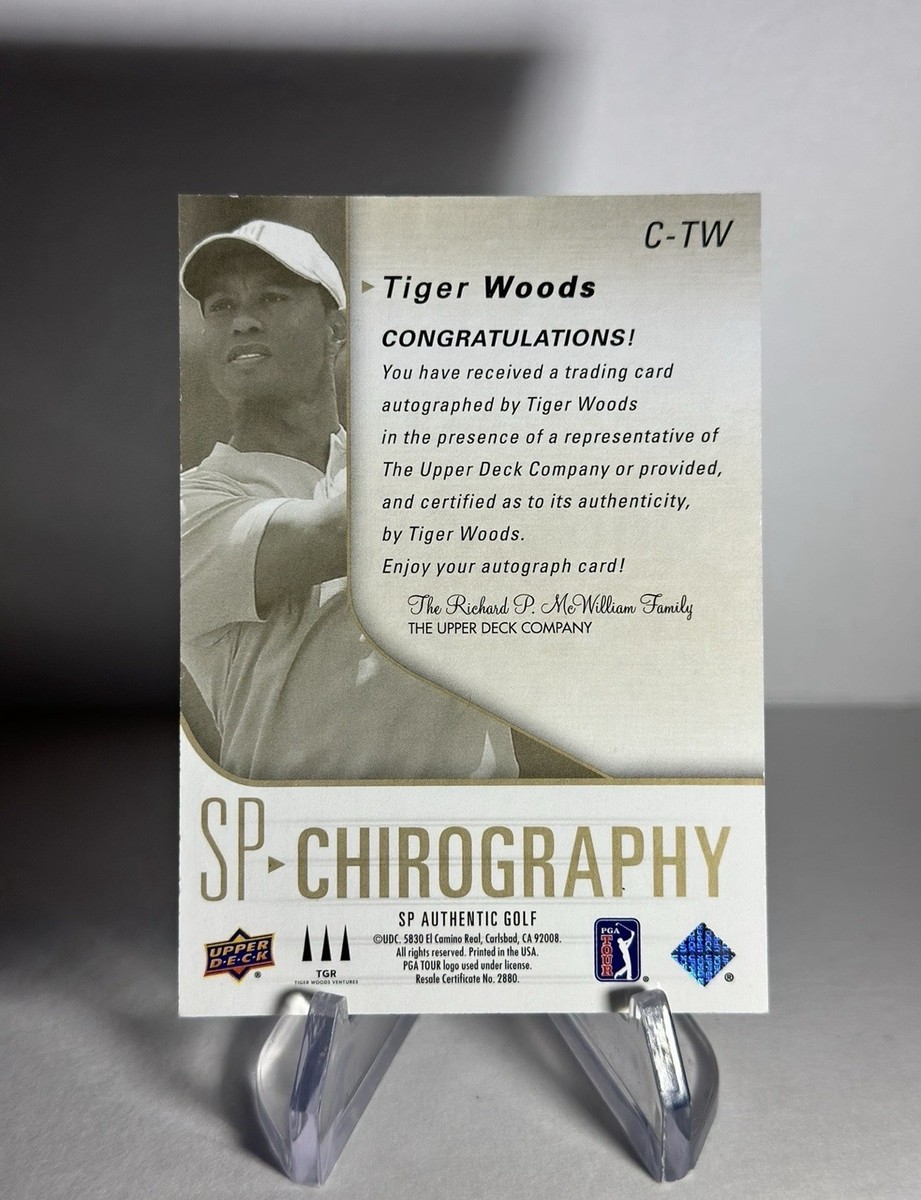 2021 Upper Deck SP Authentic Tiger Woods Chirography Auto /25 On 
