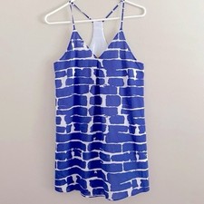 Alice + Olivia Blue & White brick print mini dress