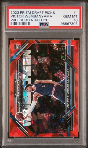 Victor Wembanyama PSA 10 RC 2023 Prizm Draft Widescreen #1 SSP Red Cracked Ice