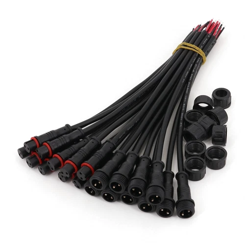 10Pairs 2/3Pin 18/22AWG Waterproof LED Strip Male & Female Cable Connectors USA - Foto 5 di 23