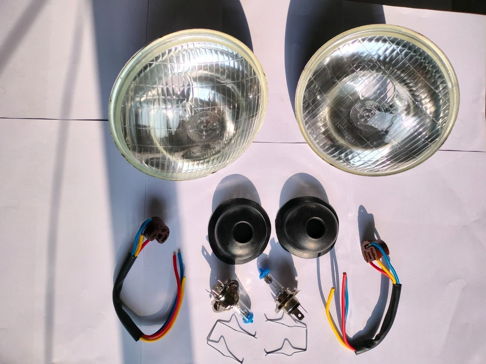 Lucas 7” Umrüstungs-LHD-Scheinwerfer Für 1950 Serie 1 Land Rover 80 Ohne Pilot - Bild 4 von 4