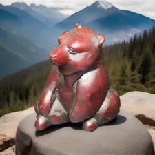 Vintage BOMA Black Bear Sitting Small Resin 3” Figurine Collectible Canada