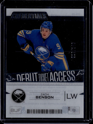 2023-24 Upper Deck Credentials Debut Ticket Access Acetate Zach Benson