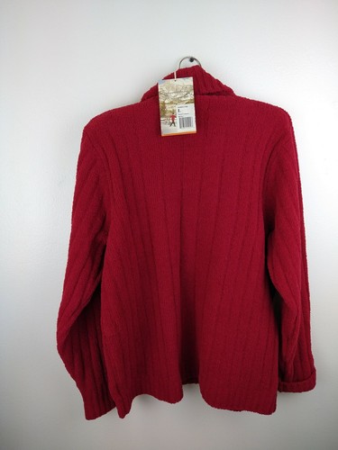 NWT Women's ROYAL ROBBINS HIGHLAND Turtleneck Sweater Sz L Red Ribbed Cozy 37069 - Picture 2 of 5
