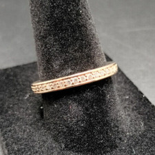 CZ Stones All Around Gold Color 925 Sterling Silver Womens Ring Size 8