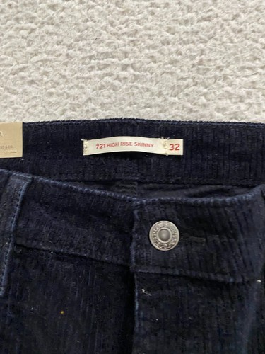 Levi's 721 Women Corduroy Hi-Rise Skinny Jeans Black Size 32 (32 x 30) - Picture 5 of 11