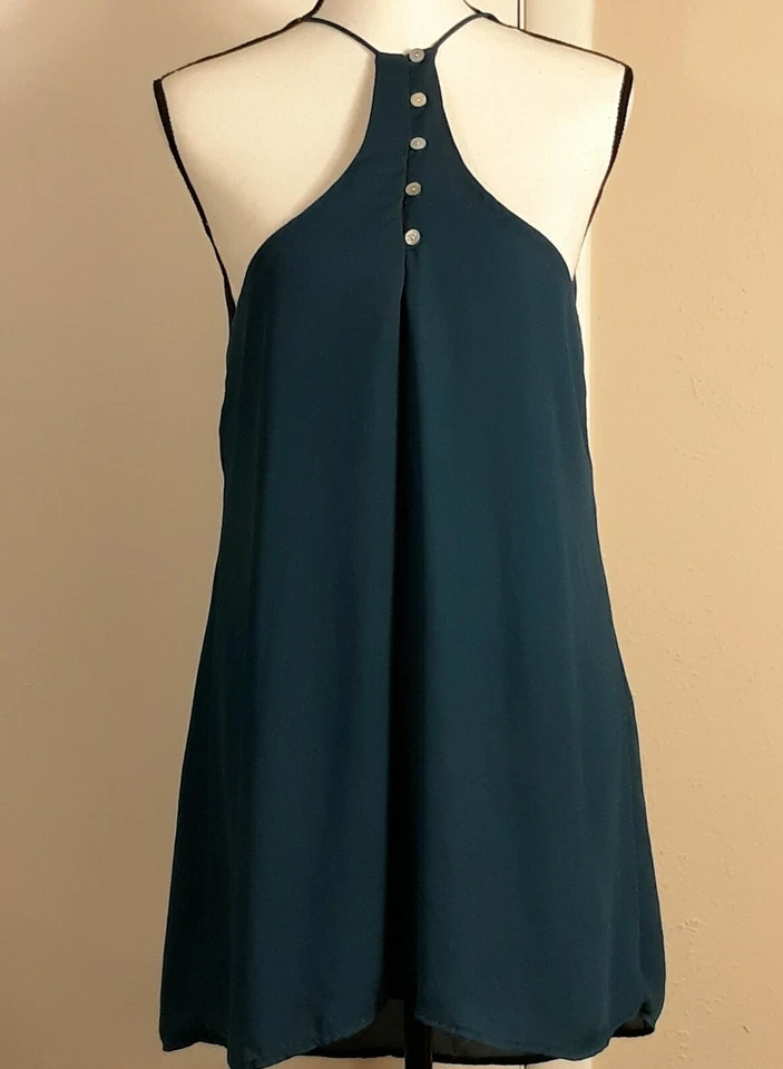 Vestido Lucy Love Para Mujer M Verde Llévame a Cena Línea Una Transparente Espalda Corredora  Foto 2 de 4