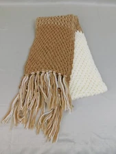 Rampage Cold Weather Ombre Knit Tassel Scarf - Beige - Ivory #43