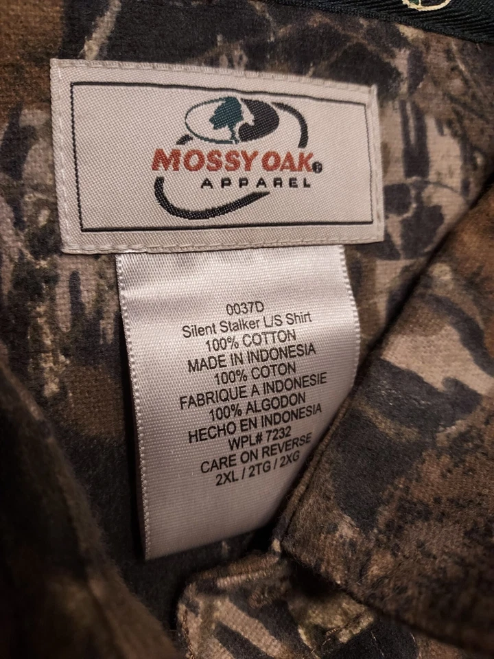 Mossy Oak Apparel 2004 NWT  Mens 2XL BREAKUP Silent Stalker L/S Shirt - Image 4 of 4