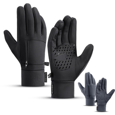 Men Winter Waterproof Windproof Touch Screen Warm Gloves for Cold Weather