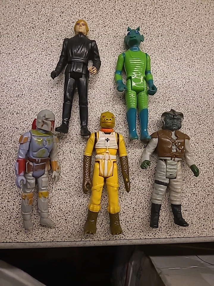 5 STAR WARS KENNER VINTAGE 1977-85 Boba Fett/Bossk/Klattu/Greedo/Jedi Luke Foto 3 de 4