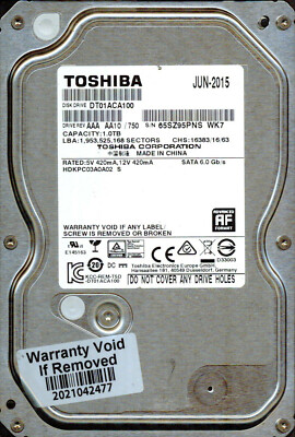 Buy DT01ACA100, AAA AA10/750 TOSHIBA SATA 1TB