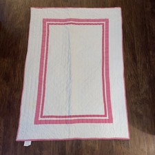 Pottery Barn Kids Pink White Quilt Crib Toddler Blanket 34  X 47  