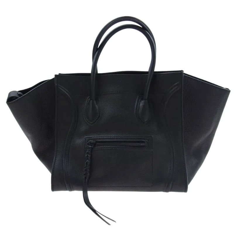 CELINE Luggage Phantom Suede Tote Bag Dark gray Leather Women 039