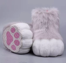 New Furuit Long Haired Dog  Fox Mascot  Shoes And Claws  Halloween Role-Playing