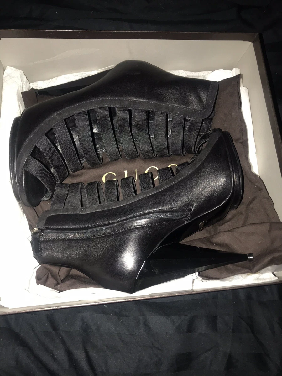 Botines de escalera 39 negros con correa de escalera Gucci