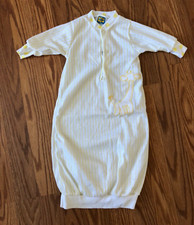Vintage Little Me Yellow striped Polka dot baby night gown Size M 14-17 LBS.