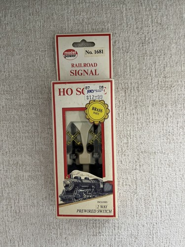 Model Power HO SCALE Lighted Railroad Signal w/ 2 Way Prewired Switch  #1681 NEW - Picture 1 of 2