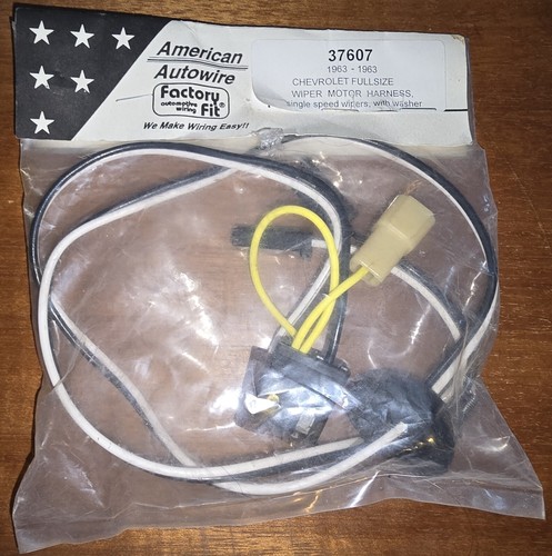 Arnés de motor limpiaparabrisas de una sola velocidad 1963 Chevrolet American Autowire 37607 tamaño completo - Imagen 1 de 3